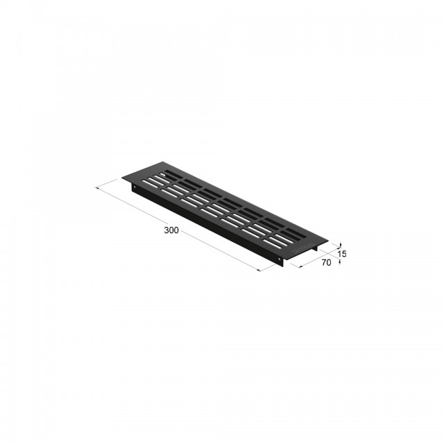 VENTILATION GRILLE COVER 7x30cm / BLACK
